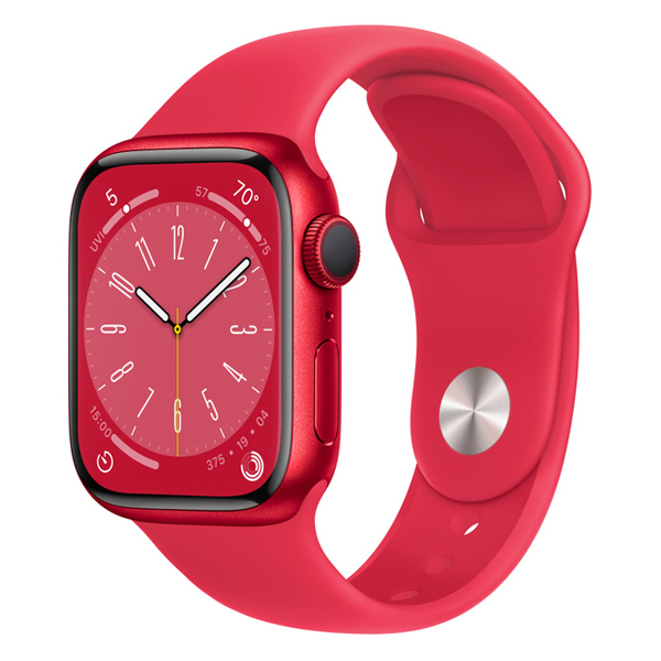 تصاویر ساعت اپل سری 8 بدنه آلومینیومی قرمز و بند اسپرت قرمز 41 میلیمتر، تصاویر Apple Watch Series 8 Red Aluminum Case with Red Sport Band 41mm