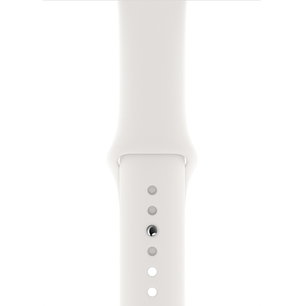 آلبوم ساعت اپل سری 4 جی پی اس بدنه آلومینیوم نقره ای و بند اسپرت سفید 40 میلیمتر، آلبوم Apple Watch Series 4 GPS Silver Aluminum Case with White Sport Band 40mm