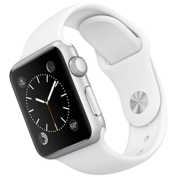 تصاویر ساعت اپل بدنه آلومینیوم نقره ای بند اسپرت سفید 38 میلیمتر، تصاویر Apple Watch Watch Silver Aluminum Case White Sport Band 38mm