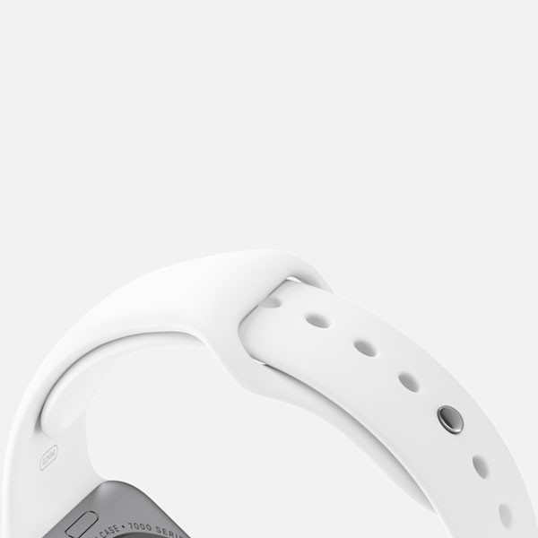 گالری ساعت اپل Apple Watch Watch Silver Aluminum Case White Sport Band 38mm، گالری ساعت اپل بدنه آلومینیوم نقره ای بند اسپرت سفید 38 میلیمتر