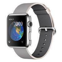 Apple Watch Watch Stainless Steel Case with Pearl Woven Nylon 42mm، ساعت اپل بدنه استیل بند نایلون صدفی 42 میلیمتر