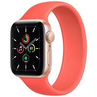 Apple Watch SE GPS Gold Aluminum Case with Pink Citrus Solo Loop، ساعت اپل اس ای جی پی اس بدنه آلومینیم طلایی و بند سولو لوپ صورتی