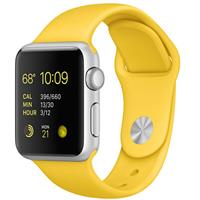 Apple Watch Watch Silver Aluminum Case Yellow Sport Band 42mm، ساعت اپل بدنه آلومینیوم نقره ای بند اسپرت زرد 42 میلیمتر