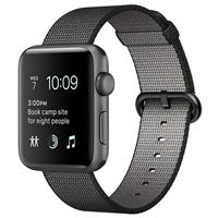Apple Watch Series 2 Space Gray Aluminum Case with Black Woven Nylon 38 mm، ساعت اپل سری 2 بدنه آلومینیوم خاکستری و بند نایلون مشکی 38 میلیمتر