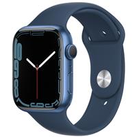 Apple Watch Series 7 GPS Blue Aluminum Case with Abyss Blue Sport Band 45mm، ساعت اپل سری 7 جی پی اس بدنه آلومینیومی آبی و بند اسپرت آبی 45 میلیمتر