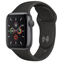 Apple Watch Series 5 GPS Space Gray Aluminum Case with Black Sport Band 40 mm، ساعت اپل سری 5 جی پی اس بدنه آلومینیوم خاکستری و بند اسپرت مشکی 40 میلیمتر